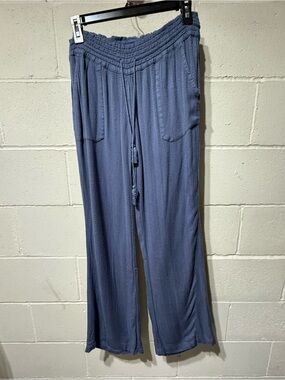Roxy Slate Blue Wide-Leg Knit Drawstring Pants